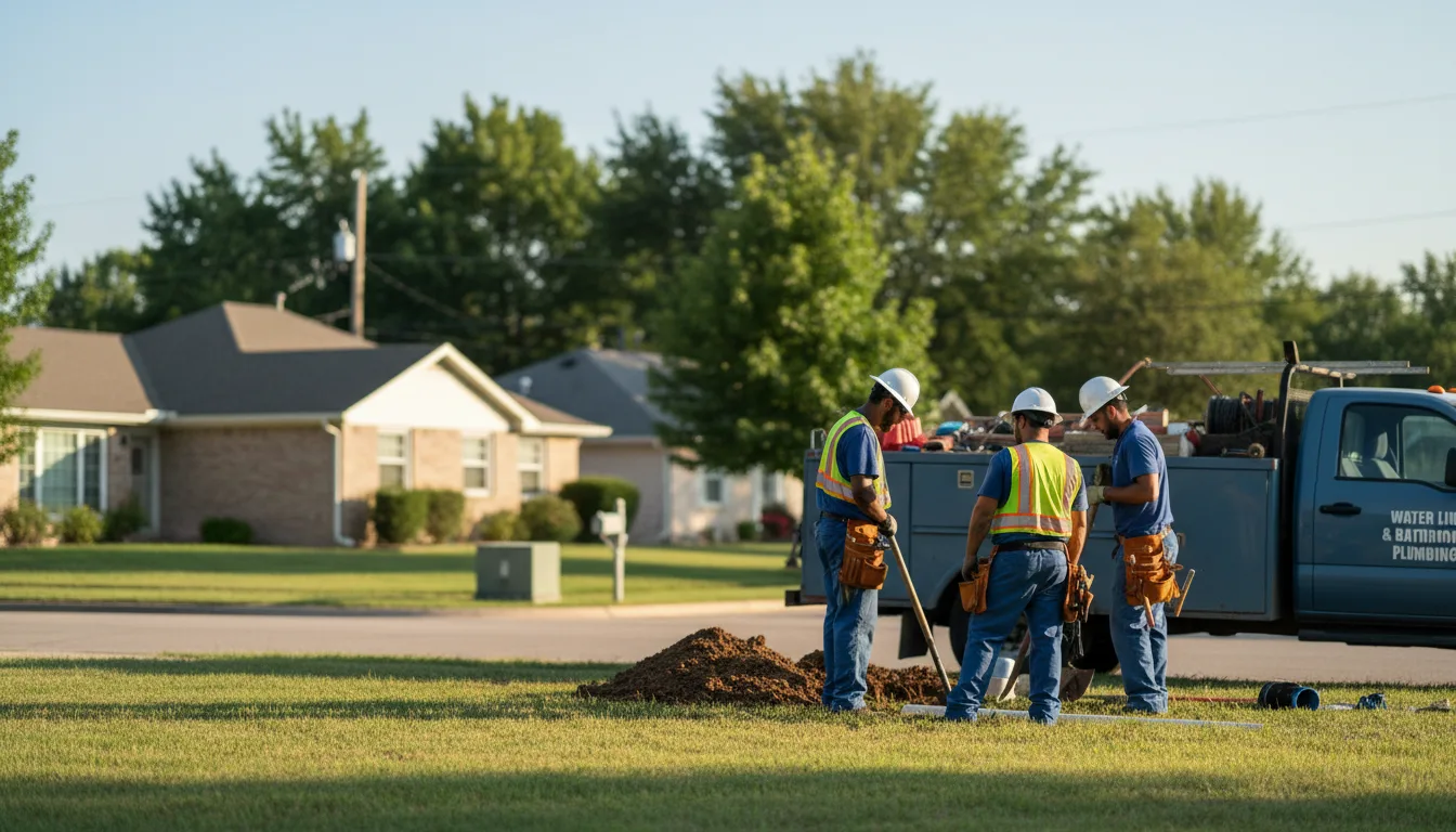 Residential water line and bathroom plumbing service in Elm Mott, TX